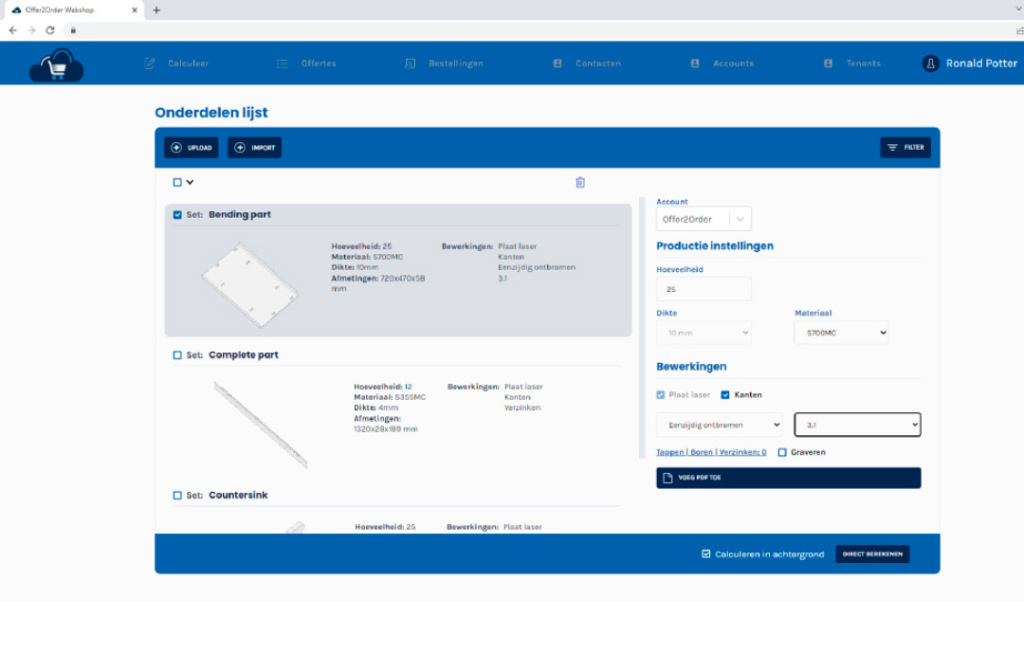 WiCAM zal op de Metaal Dagen ook de standaard webshopoplossing Offer2order onder de aandacht brengen.