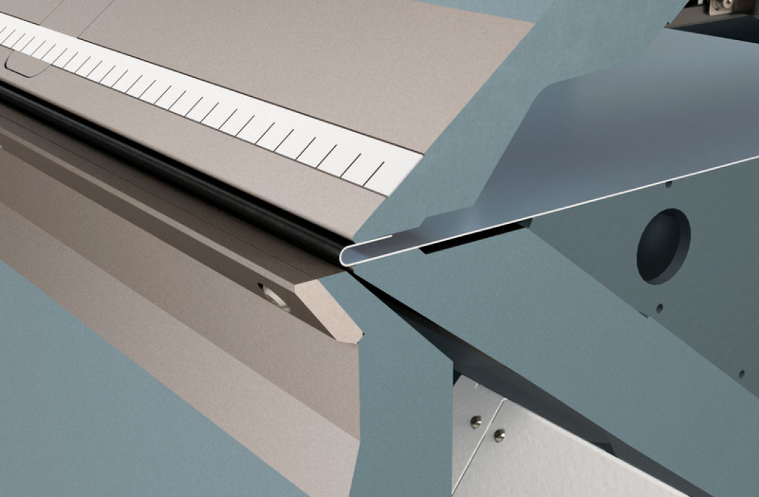 De optie DP kan worden gebruikt om zeer nauwkeurige open omslagen realiseren, maar ook voor het buigen van profielen, wanneer het profiel korter is dan de machinelengte, om overmatige overbuiging aan de profieluiteinden te vermijden.