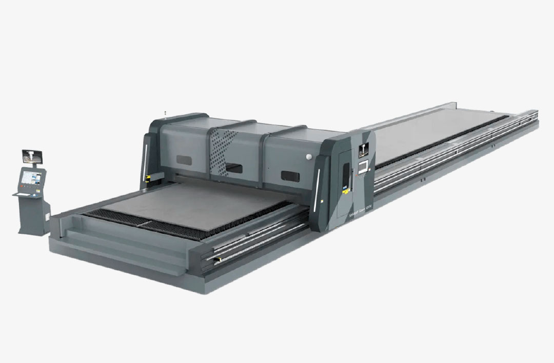 De SMART Giant X is een grootformaat lasersnijmachine, ontworpen voor het nauwkeurig verwerken van oversized platen.