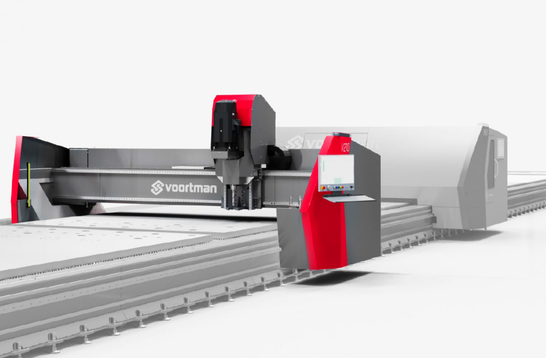 De V210 functioneert als een aparte brug en werkt gelijktijdig op hetzelfde bed zonder dat dit ten koste gaat van de laserkwaliteit. Dit vergroot de flexibiliteit van de V353.